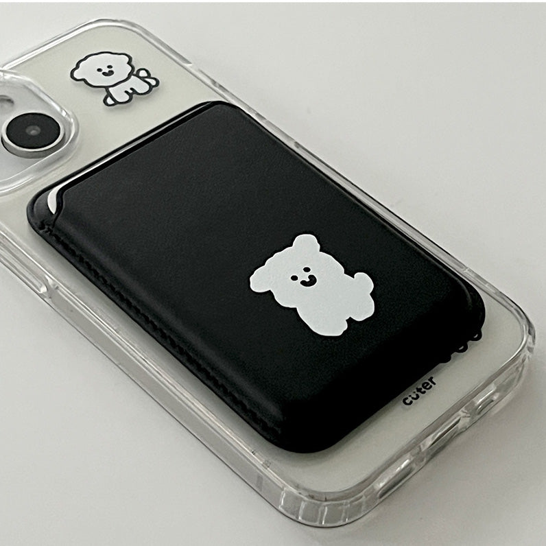 【85折加購✨】Cuter Maltese (Black/Silver) Magsafe Card Wallet 馬爾濟斯