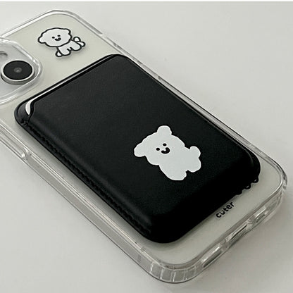 【85折加購✨】Cuter Maltese (Black/Silver) Magsafe Card Wallet 馬爾濟斯
