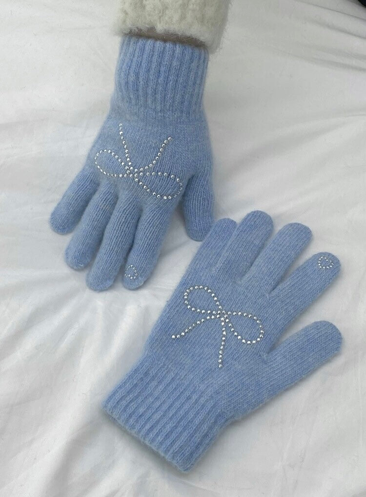 Hey Moment Ribbon Heart Gloves (3色)