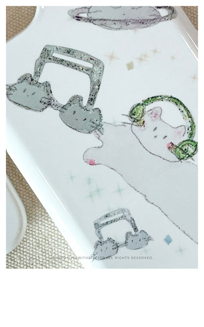 I live with six cats cat's country phone case (Card storage 插卡款)