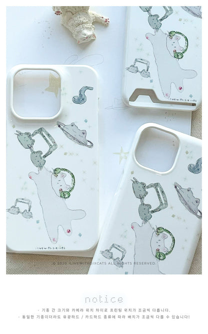 I live with six cats cat's country phone case (Card storage 插卡款)