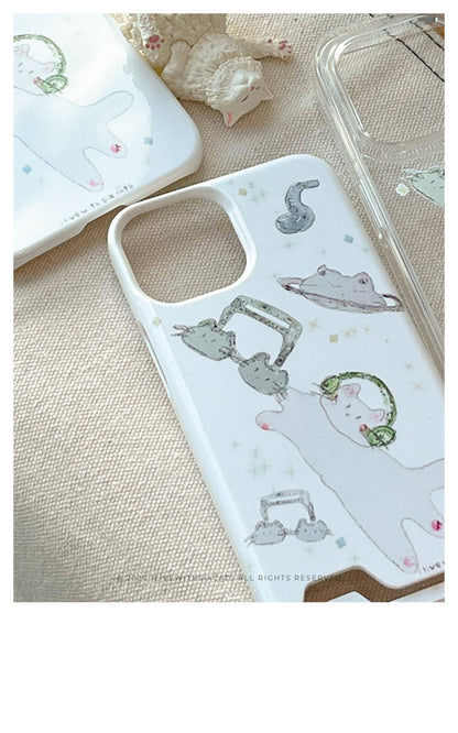 I live with six cats cat's country phone case (Card storage 插卡款)