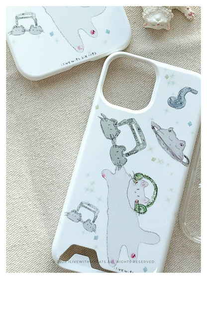 I live with six cats cat's country phone case (Card storage 插卡款)