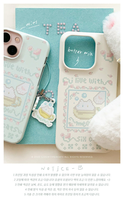 I live with six cats meow teahouse phone case (Hard 硬殼)