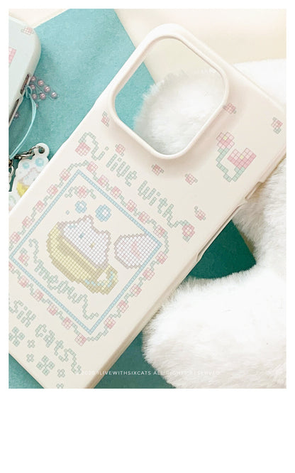 I live with six cats meow teahouse phone case (Hard 硬殼)