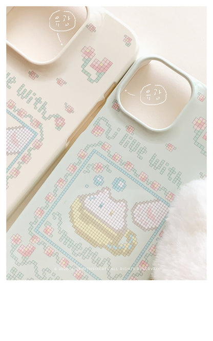 I live with six cats meow teahouse phone case (Hard 硬殼)