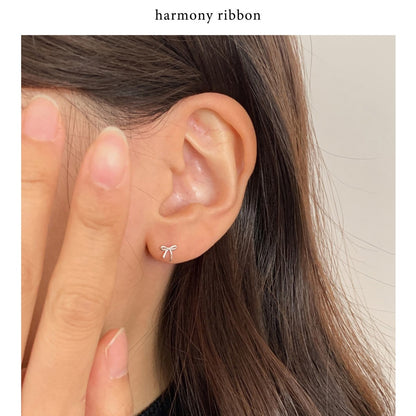 [Silver925] Harmony Ribbon Mini Earrings 蝴蝶結耳環 (4款)
