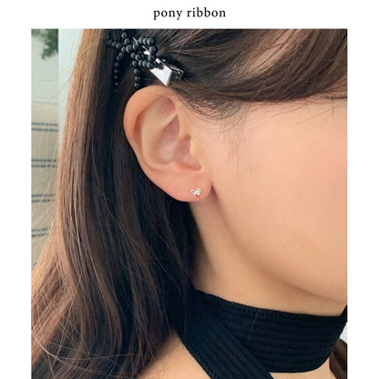 [Silver925] Harmony Ribbon Mini Earrings 蝴蝶結耳環 (4款)