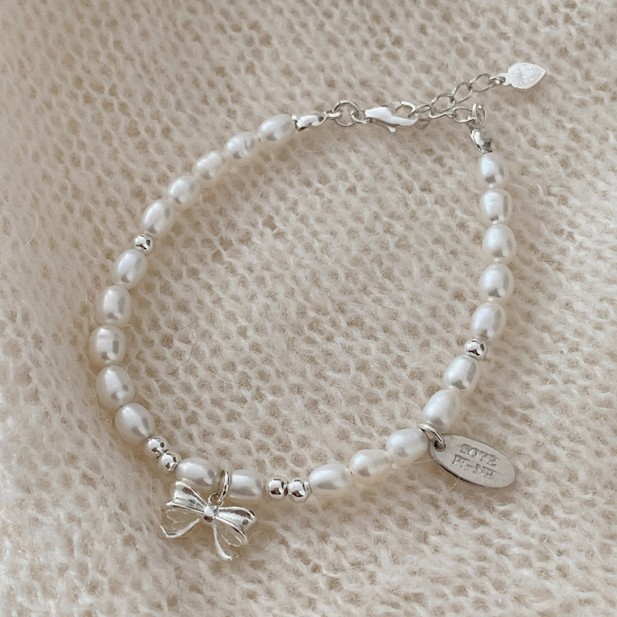 [SOMBI/Silver925] Ivy Ribbon Freshwater Pearl Silver Bracelet