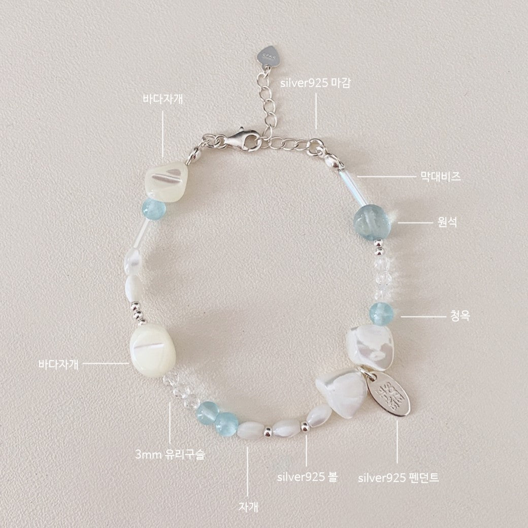 [SOMBI/Silver925] Eternal Wave Sea Bracelet