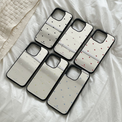 Small Heart Pattern Mirror Bumper Case (鏡面殼) (6色)