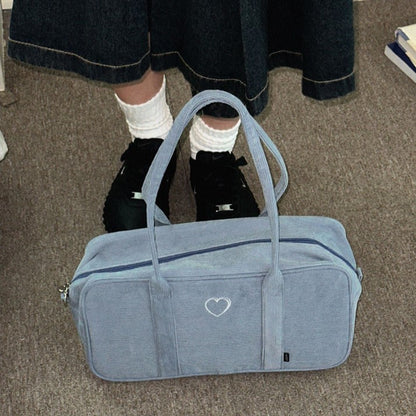 Mazzzzy Corduroy signature Bostonbag_Cotton Blue