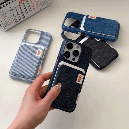 【Set】Denim Color Label (Magsafe Hard) + Card Slot