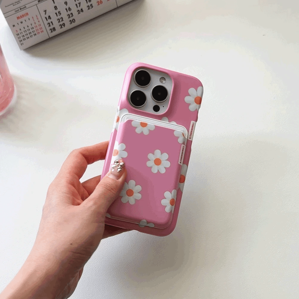 【Set】Marguerite Flower Pattern(Magsafe Hard)+Card Slot
