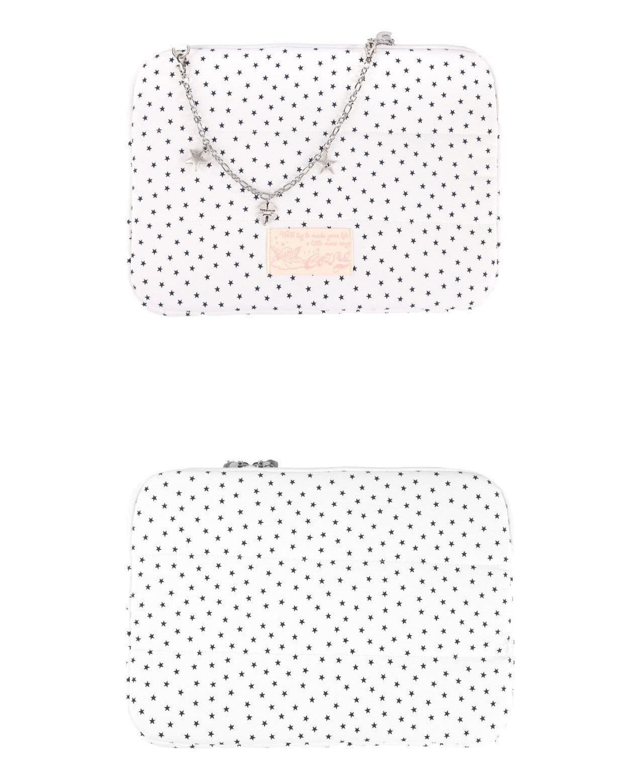 Cozing Star Chain Notebook pouch_cotton white (13/15 inch)
