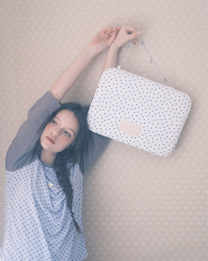 Cozing Star Chain Notebook pouch_cotton white (13/15 inch)