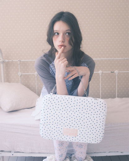 Cozing Star Chain Notebook pouch_cotton white (13/15 inch)