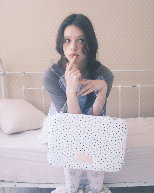 Cozing Star Chain Notebook pouch_cotton white (13/15 inch)