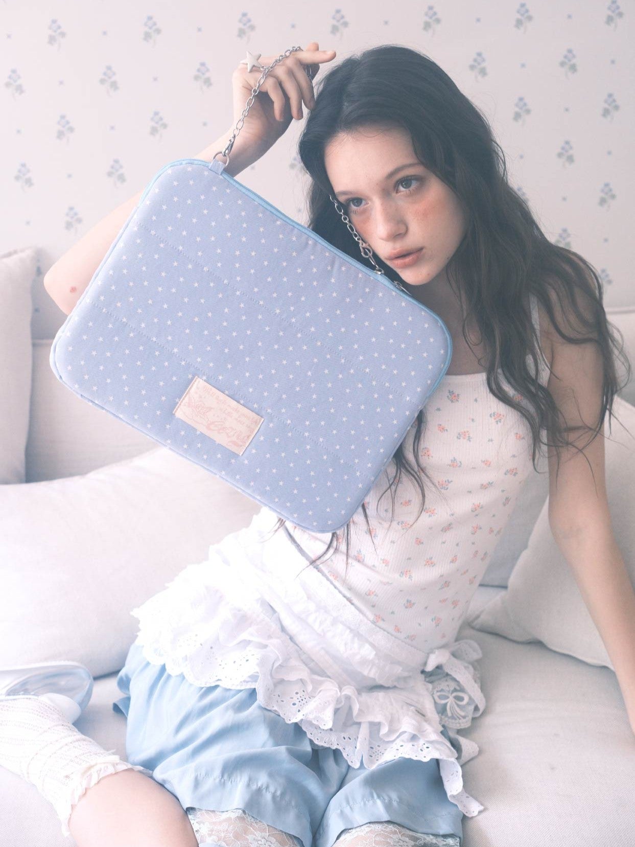 Cozing Star Chain Notebook pouch_cotton sky