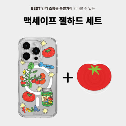 【Set】Tomato Drawing Pattern (Magsafe Jelly Hard) + Magsafe Tok