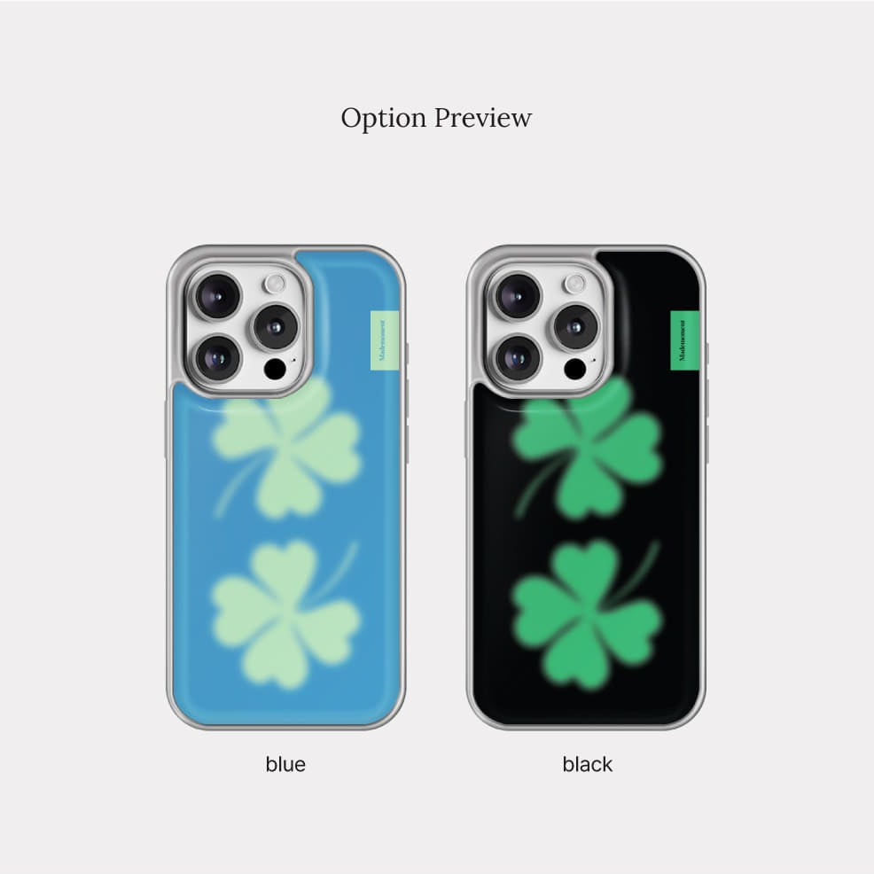 Lucky Clover Phone Case (Silver bumper case)