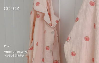 Juuneedu Peach Long Sleeves Pajamas Set 長袖睡衣套裝