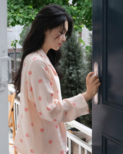 Juuneedu Peach Long Sleeves Pajamas Set 長袖睡衣套裝