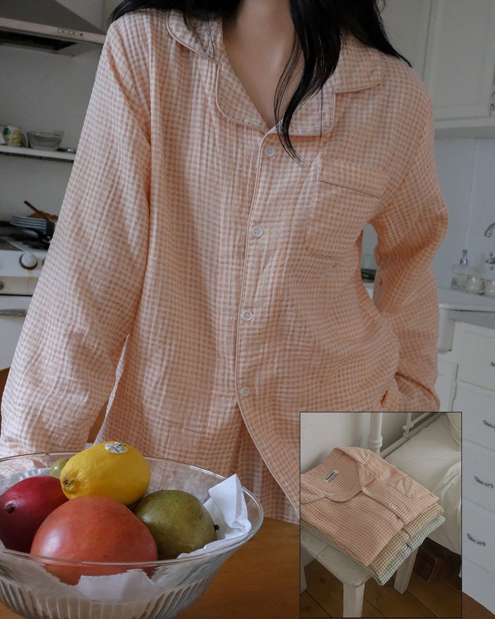 Juuneedu J'eu Daisy Checked Long Sleeves Pajamas Set (3色) 長袖睡衣套裝