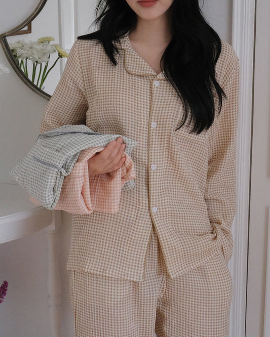 Juuneedu J'eu Daisy Checked Long Sleeves Pajamas Set (3色) 長袖睡衣套裝