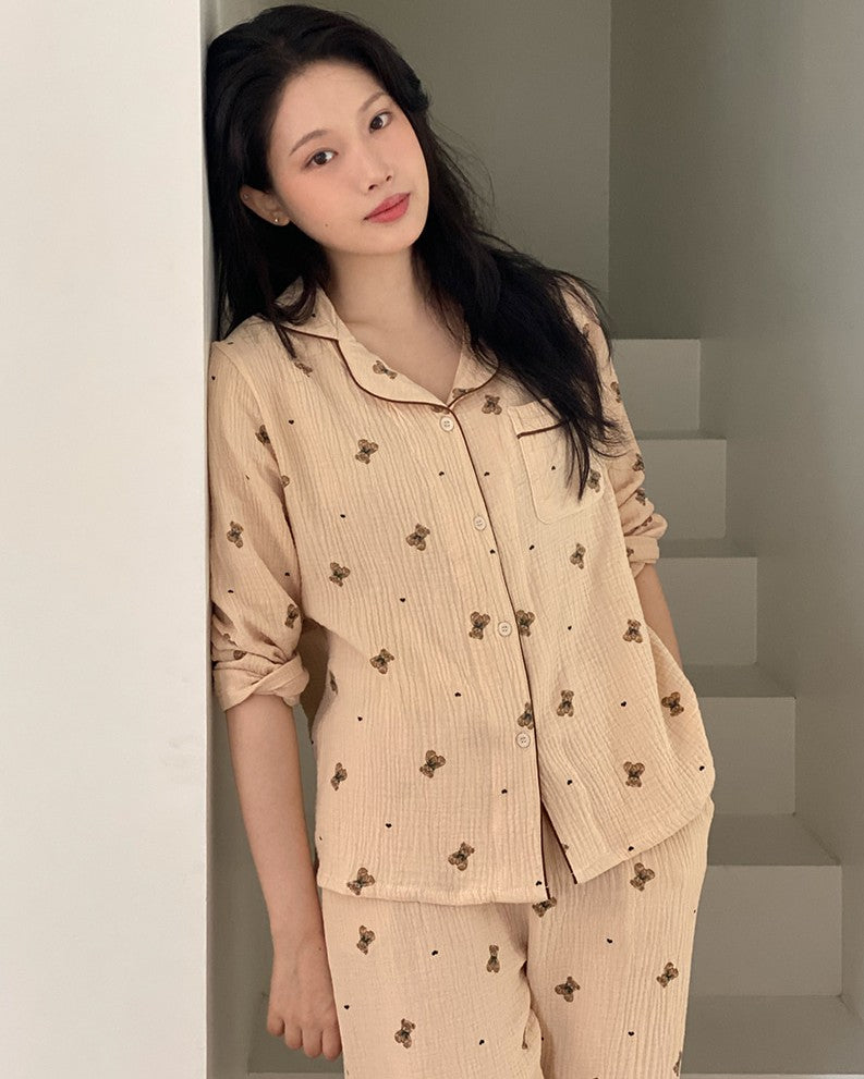 Juuneedu Mandy Bear Long Sleeves Pajamas (3色) 長袖睡衣