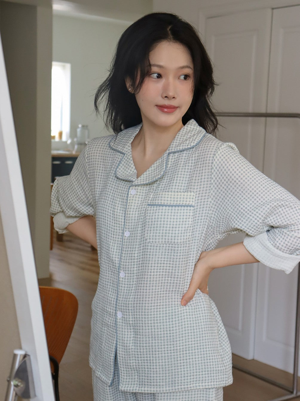 Juuneedu J'eu Daisy Checked Long Sleeves Pajamas Set (3色) 長袖睡衣套裝