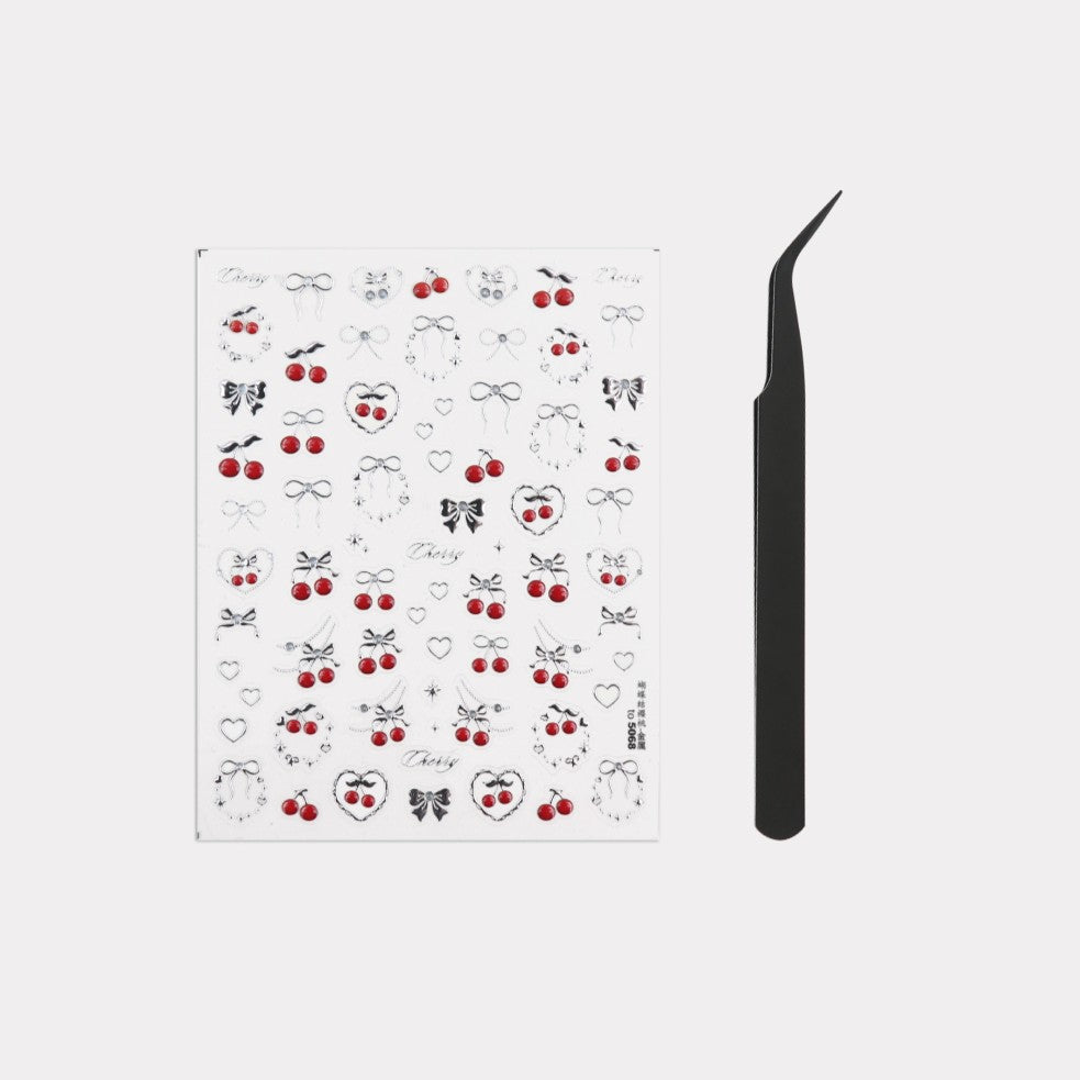 【加購享優惠】Mademoment Silver Cherry Glow (Camera deco sticker) 附送貼紙鉗✨