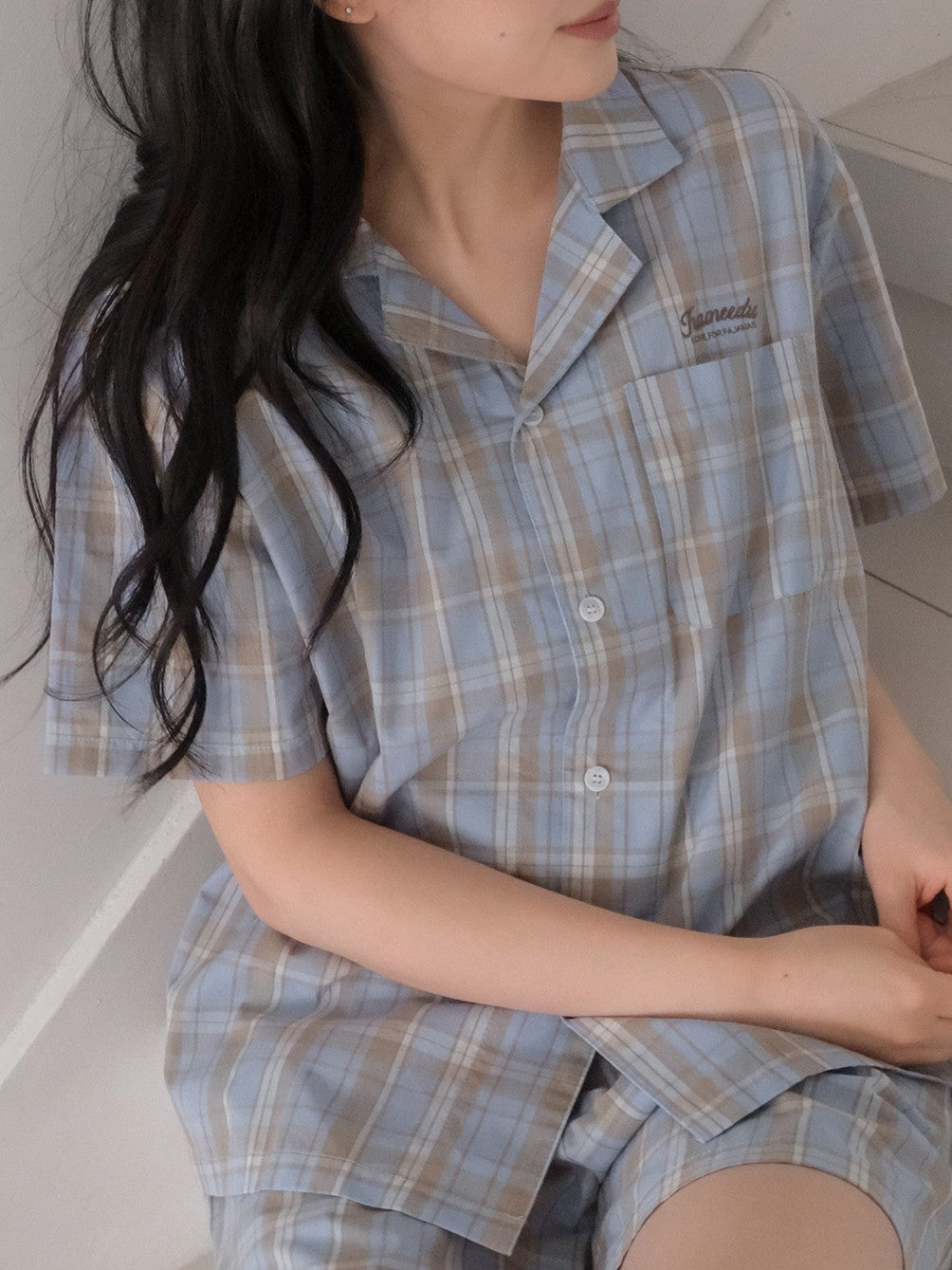 Juuneedu Harmony Tartan Check Short Sleeves Pajamas Set (3色) 短袖睡衣套裝
