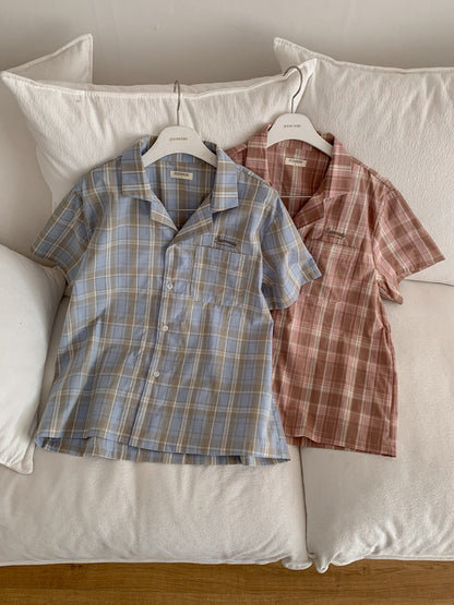 Juuneedu Harmony Tartan Check Short Sleeves Pajamas Set (3色) 短袖睡衣套裝