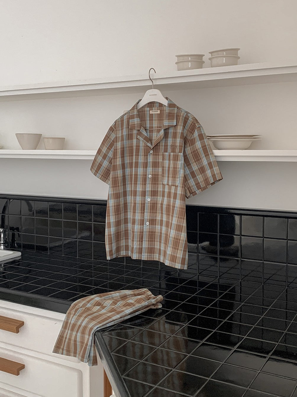 Juuneedu Harmony Tartan Check Short Sleeves Pajamas Set (3色) 短袖睡衣套裝