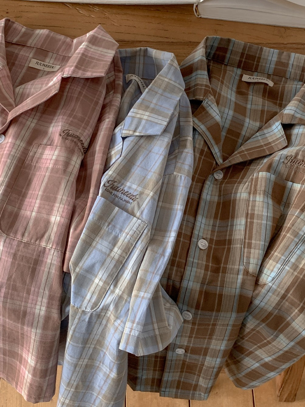 Juuneedu Harmony Tartan Check Short Sleeves Pajamas Set (3色) 短袖睡衣套裝