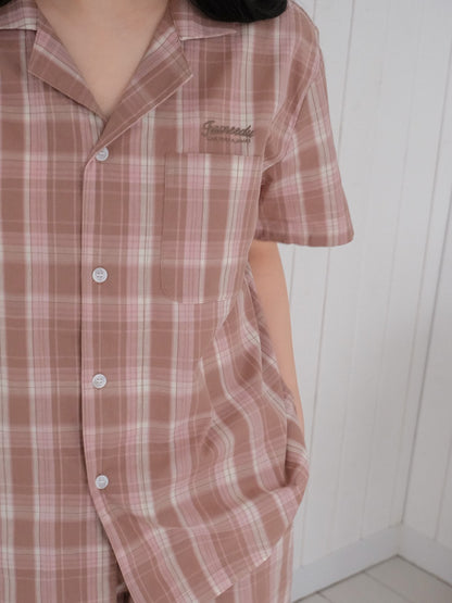Juuneedu Harmony Tartan Check Short Sleeves Pajamas Set (3色) 短袖睡衣套裝