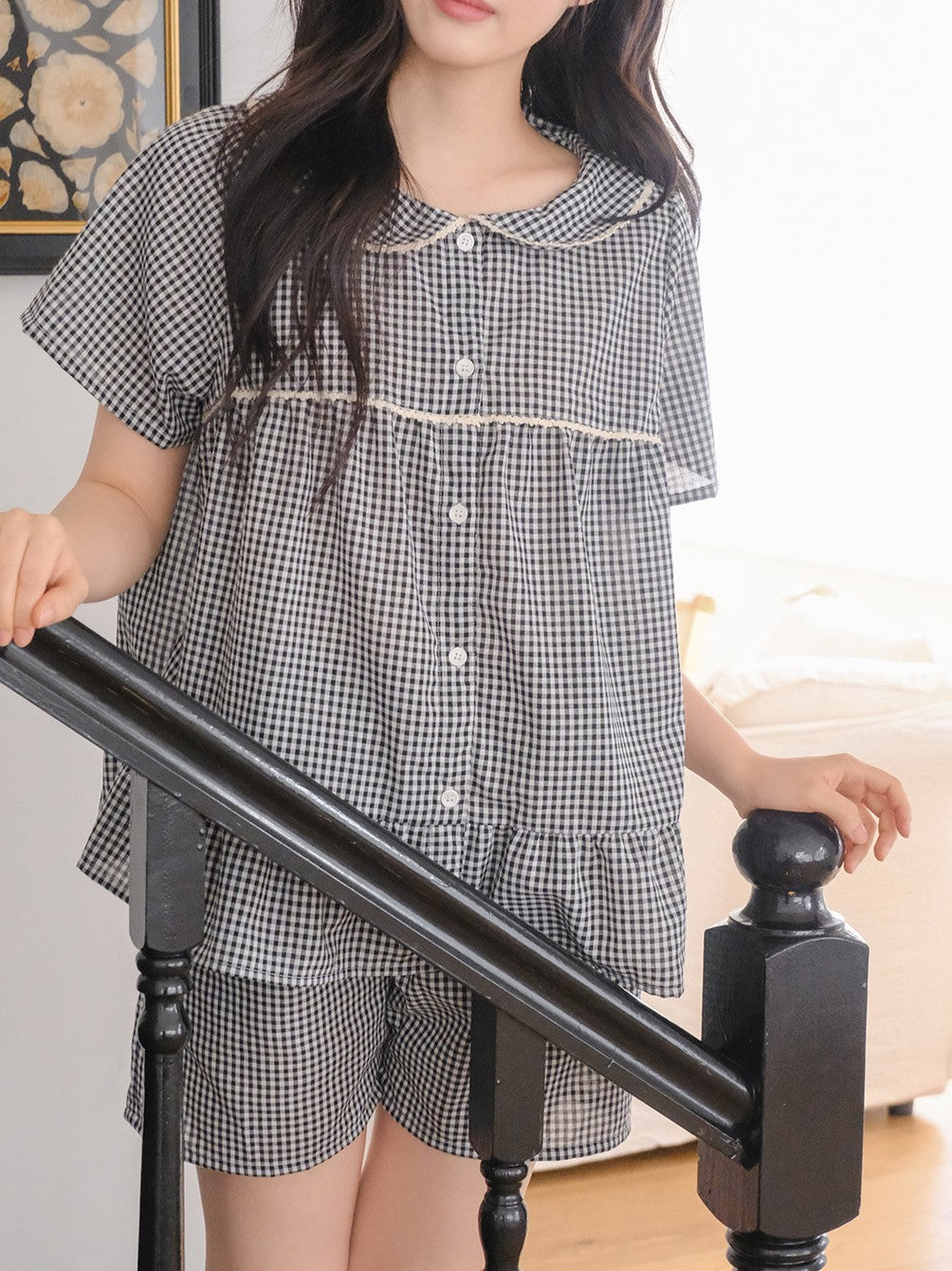 【買2套減$20💞】Juuneedu Sio Gingham Check Couple Short Sleeves Pajamas Set (3色) 短袖睡衣套裝