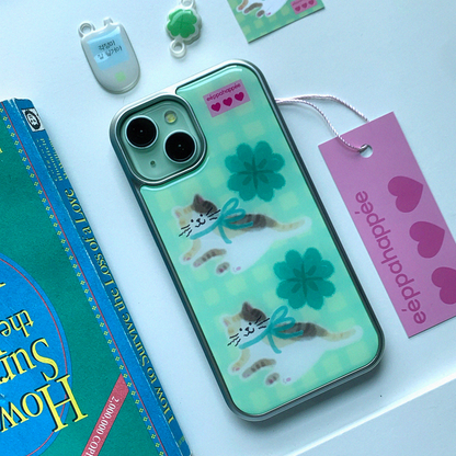 Eppah Lucky Vicky 三色貓 Case (Silver bumper)