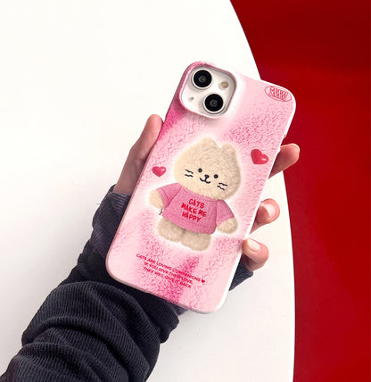 Fluffy Hey Cat Phone Case (Hard/Card Storage)