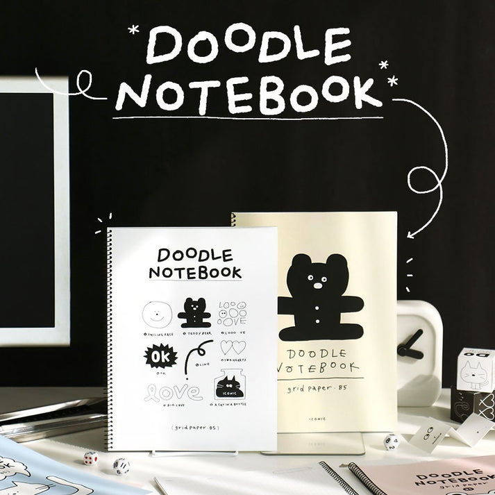 Iconic Doodle Grid Notebook (05-08) – mydeermoon ☽ 韓國代購