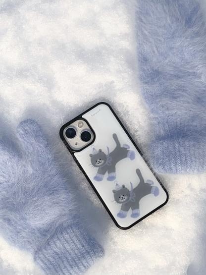 Eppah Winter Knit Cat (Pink/Blue) Case (Epoxy bumper/Glass/Magsafe)