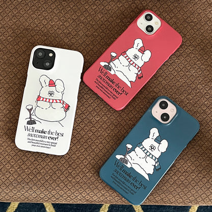 Build Snowman Butty Phone Case (Hard/Card Storage)