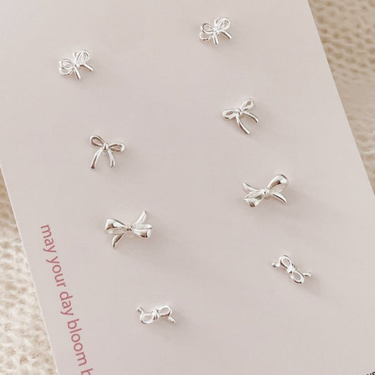 [Silver925] Harmony Ribbon Mini Earrings 蝴蝶結耳環 (4款)