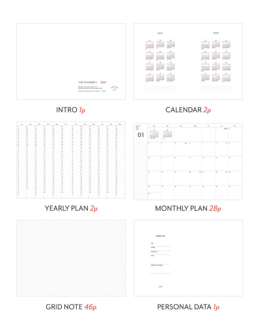 Iconic 2027 The Planner L Monthly Diary (4色)