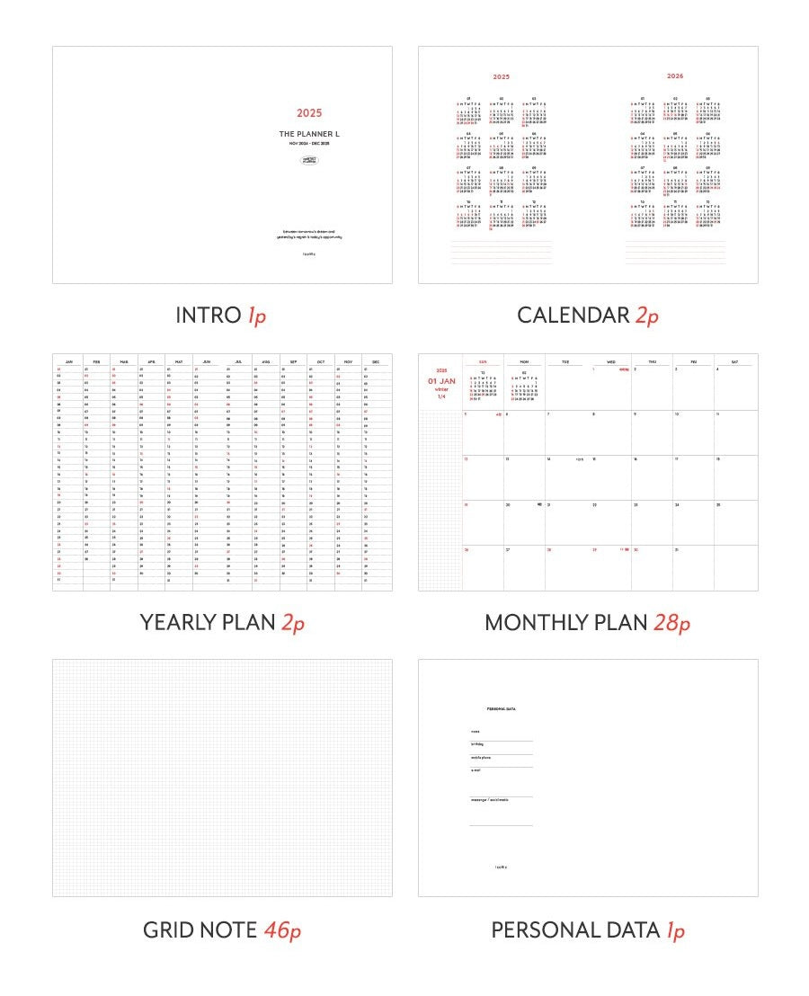 Iconic 2025 The Planner L (Monthly Diary) (4色)