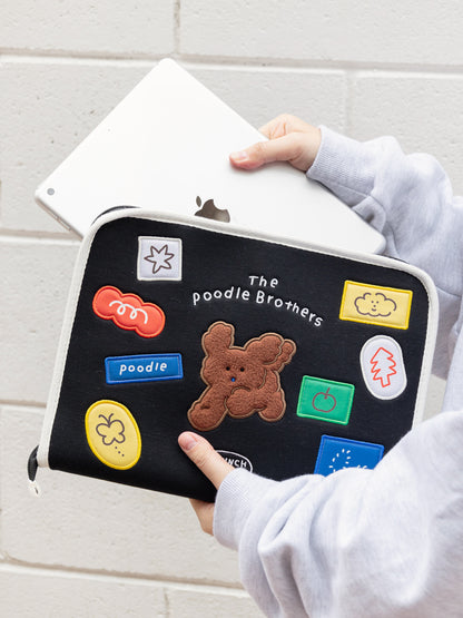 Romane Poodle Open Laptop Pouch (11/13/15 inch)