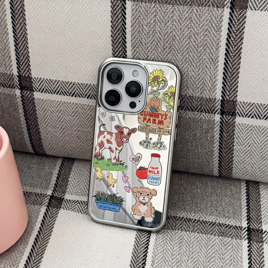 Gummys Farm Drawing Pattern Phone Case (Mirror silver bumper case)