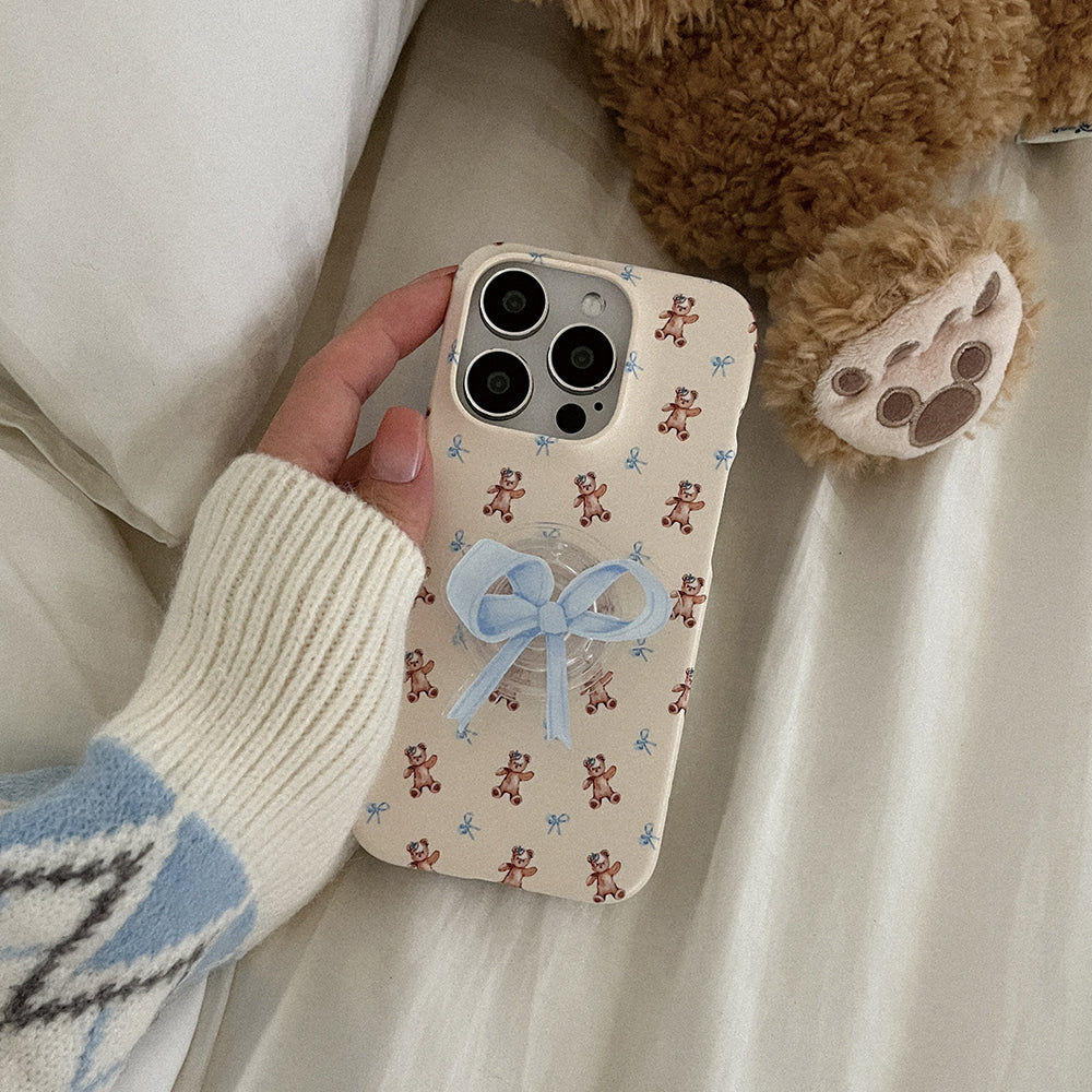 Fluffy Bear Pattern Phone Case (Hard/Card Storage)