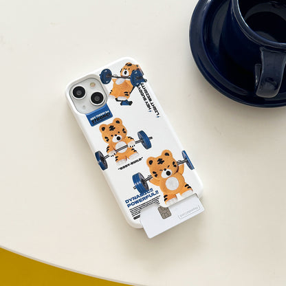 Pattern Hey Tiger Gym Phone Case (Hard/Card Storage) (2色)